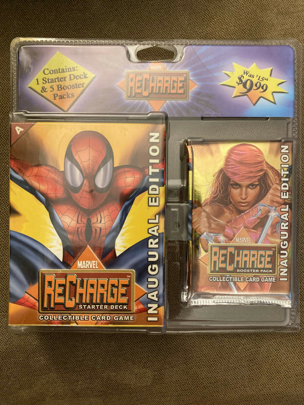 Marvel Recharge CCG Starter Deck + 5 Booster Packs Combo