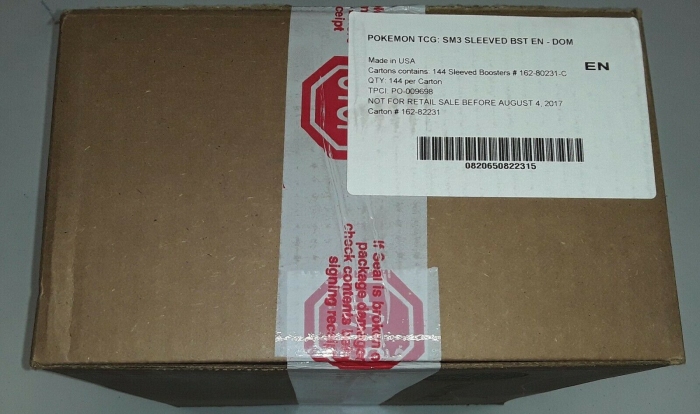Pokemon SM3 Burning Shadows Sleeved Booster 144ct Case