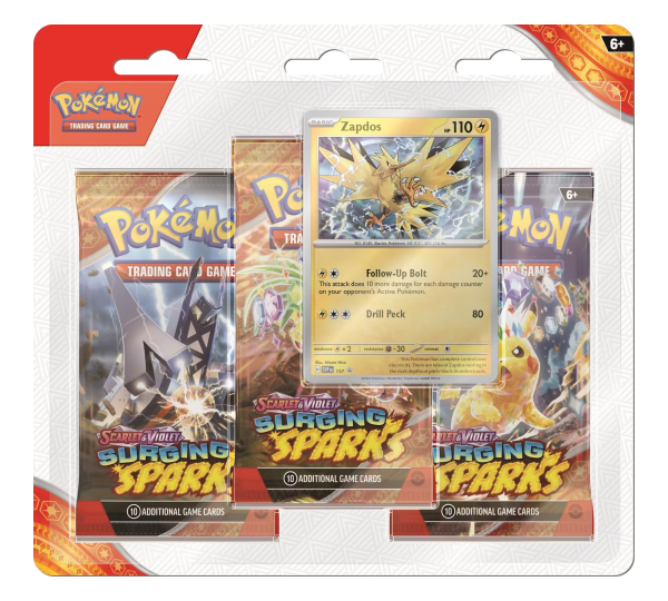 Pokemon Scarlet & Violet: Surging Sparks 3-Pack Blister 24ct Case